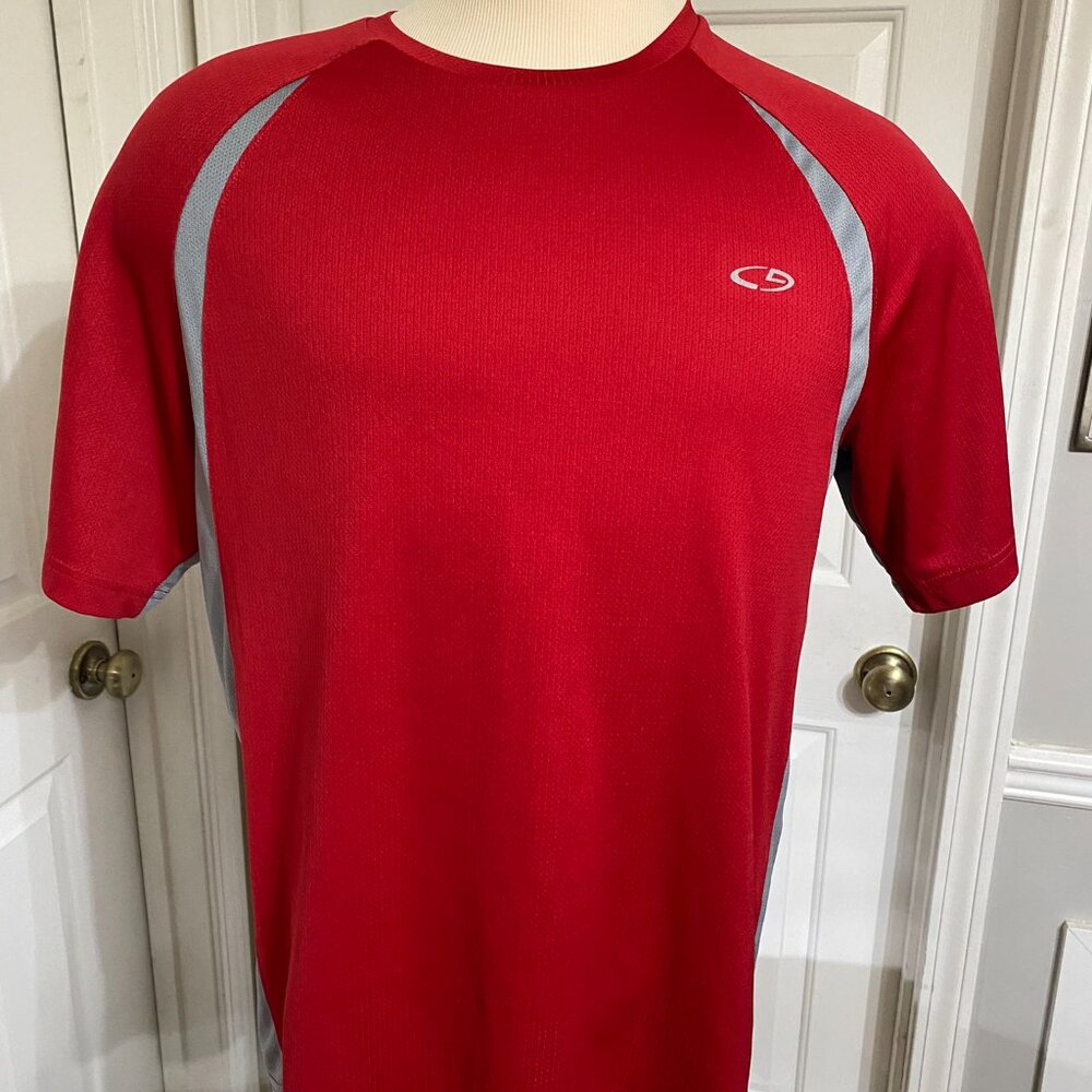 L Red and Grey Mens Sports Shirt by Champion
